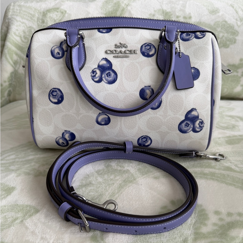 Coach Lavender & Blueberry Printed Mini Satchel